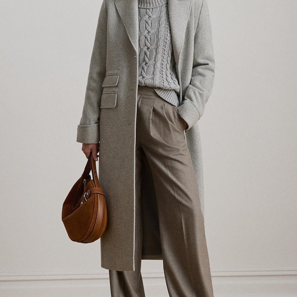 Lauren Ralph Herringbone Wool Blend Coat size 6